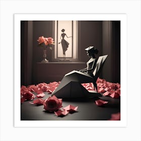 Origami Style Digital Painting Chic Elegance Art Print