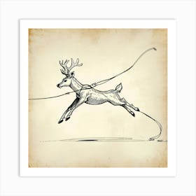 Reindeer Jumping Rope Art Print