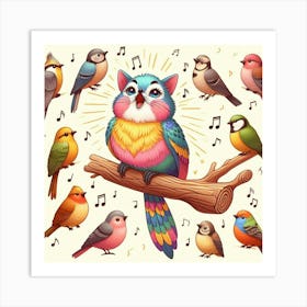 Colorful Birds Art Print