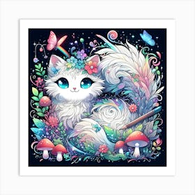 cat lover art Art Print