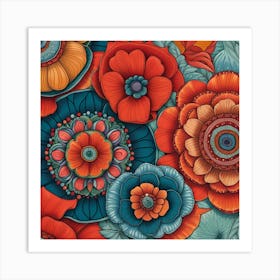 Colorful Flowers 1 Art Print