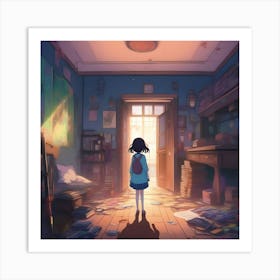 Anime Girl In A Room 4 Art Print