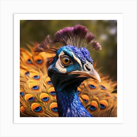 Peacock Portrait Art Print