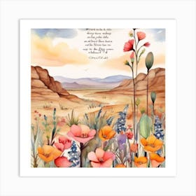 Poppies In The Desert Art Print