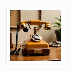 Old Vintage Telephone Art Print