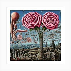 Roses In A Vase Art Print