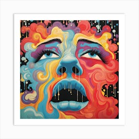 Psychedelic Face Art Print