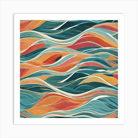 Abstract Ocean Waves Art Print