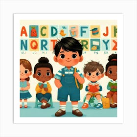 Children'S First Day Of School wall art Art Print