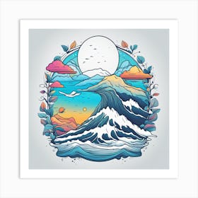 Ocean Waves And Clouds Art Print