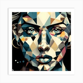 Geometric Womans Face Art Print