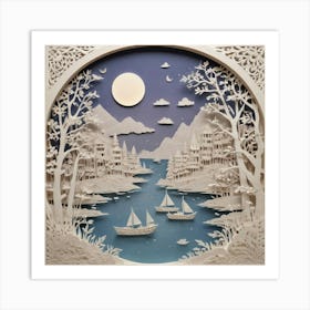 Moonlight On The Lake 5 Art Print