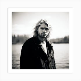 Black And White Photograph Of Kurt Cobain  Art Print