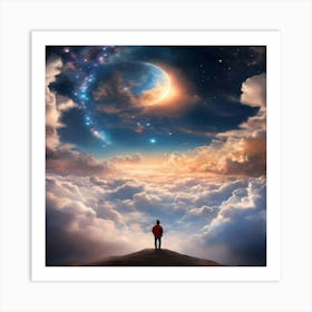 Man Looking At The Sky Art Print