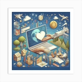 Isometric Illustration Art Print