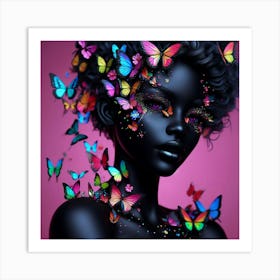 Purple woman butterfly wall art Art Print