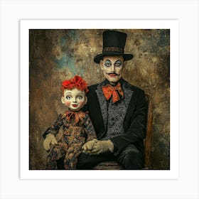 Ventriloquist sitting with his Dummy - 3 Art Print