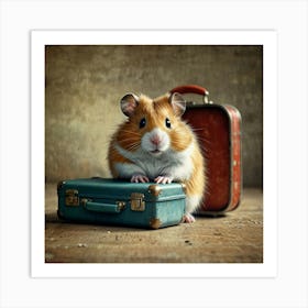 Hamster With Suitcase 2 Art Print