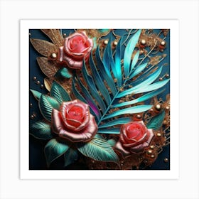 Abstract Roses Art Print