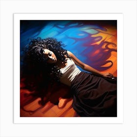 Woman Laying On The Floor Art Print