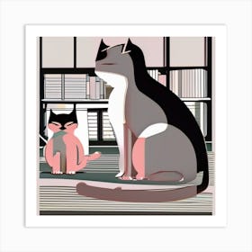 Cats chilling Art Print