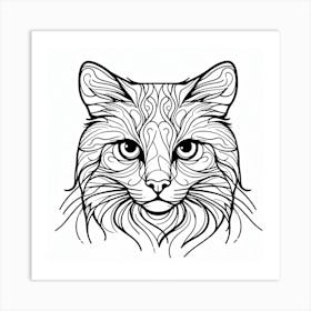 Cat Head Art Print