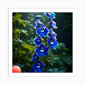 Delphinium Flower Art Print