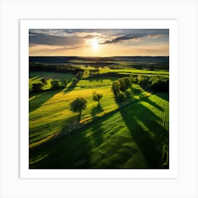 Grass Ecology No People Pasture Drone Scenic Shadow Flight Rural Scene Green Aerial View (3) Art Print