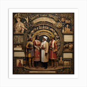 Group Of People In Costumes Art Print