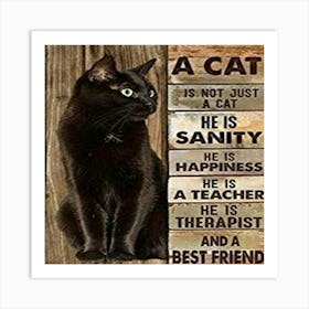 Black Cat Sanity Art Print