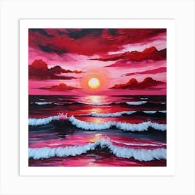 Sunset At The Beach 13 Art Print