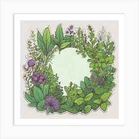 Herbal Wreath Art Print