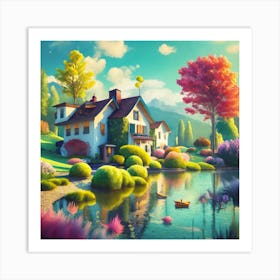 House By The Lake 2 Art Print