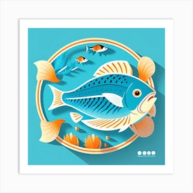 Fish In A Circle 2 Art Print