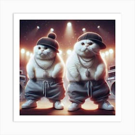 Hip Hop Cats Art Print