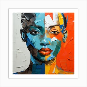 Woman With Two Faces Art Print