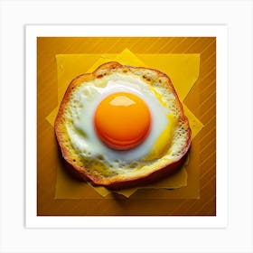 Firefly Textured Signal Yellow Sheet With Glossy Fried Egg Design 37655 Art Print