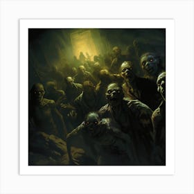 Zombies In The Dark Art Print