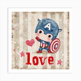 Valantines Day Baby Iron Man Art Print