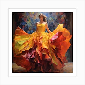 Woman In A Yellow Dress Art Print