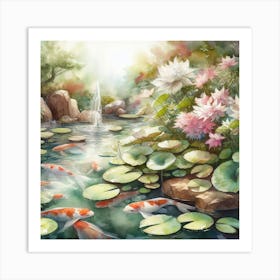 Koi Pond Art Print