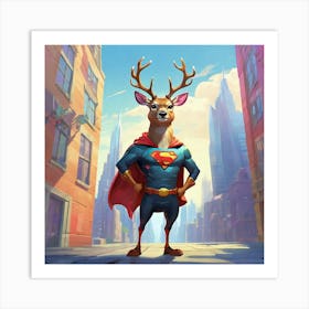 Superman Deer Art Print