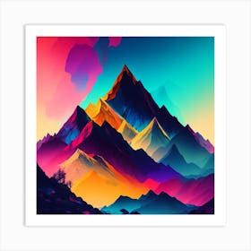 Abstract Mountain Landscape Art Print