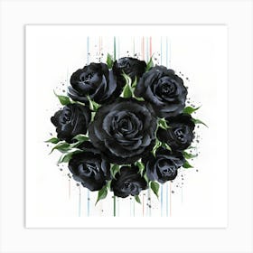 A Stunning Watercolor Painting Of Vibrant Black (3) (1) Art Print