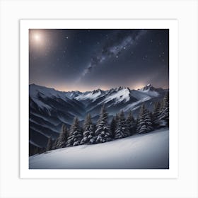 Night In The Mountains 3 Art Print