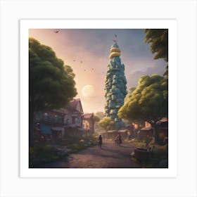 Village In The Sky Art Print