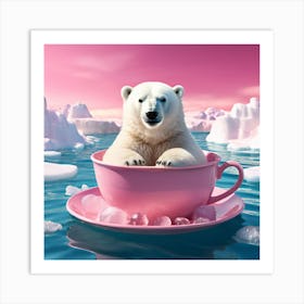 Polar Bear In A Cup art print Art Print