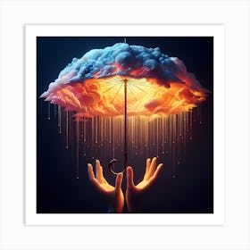 Cloud Umbrella Art Print