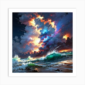 Storm Clouds Over The Ocean Art Print