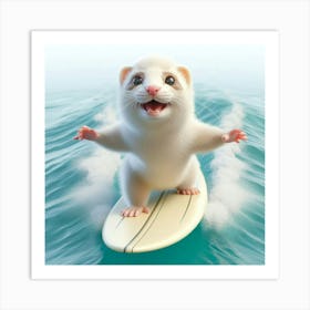 Ferret Surfing Art Print